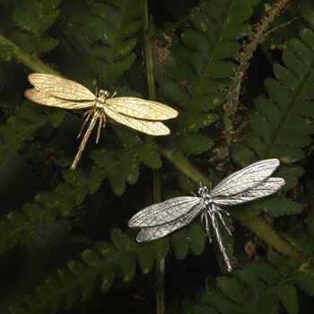 Gold Vermeil Dragonfly Brooch, 2 of 6