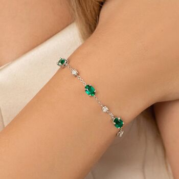 Emerald Bracelet In Sterling Silver And Gold, 11 of 12