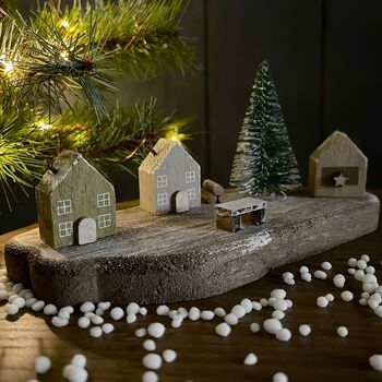 Christmas Scene With Tree Wooden Decoration, 2 of 4