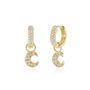 18 K Gold Plated Crescent Moon Huggie Earrings, thumbnail 2 of 11