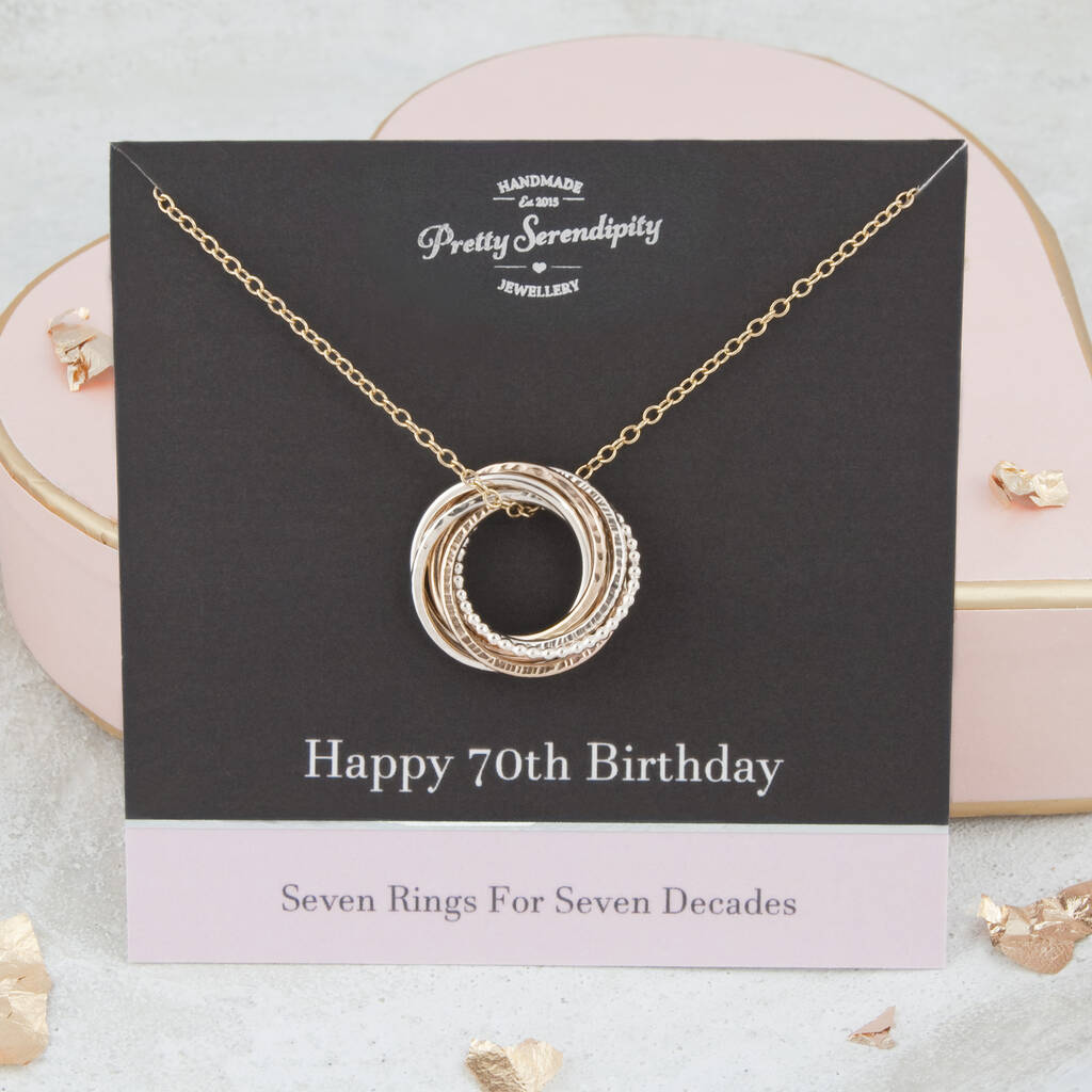 70th Birthday Mixed Metal Necklace, 1 of 9