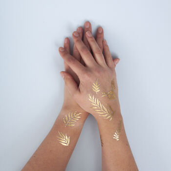 Gold Foil Botanical Tattoo Pack, 7 of 12
