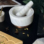 Marble Pestle And Mortar Set With Rose Gold Base, thumbnail 1 of 5