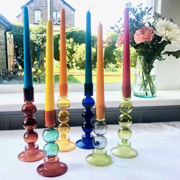 Colourful Glass Candlestick, 2 of 12
