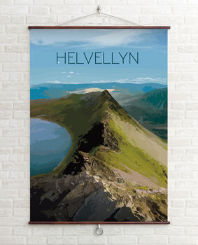 Helvellyn Mountain Lake District Travel Poster Print, 2 of 6