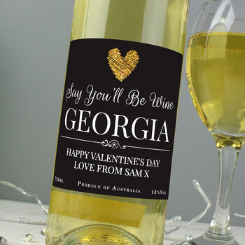 Personalised Heart White Wine, 2 of 5
