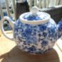 Two Cup Teapot In Ditsy Blue Rose Design, thumbnail 5 of 7