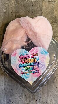 Personalised 2nd Anniversary Candy Floss Cake Gift, 7 of 11