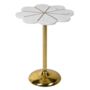 White Stone And Brass Flower Side Table, thumbnail 1 of 3