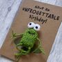Frog Unforgettable Crochet Birthday Card Handmade, thumbnail 11 of 12