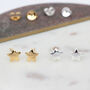 18ct Gold Plated Or Sterling Silver Star Stud Earrings, thumbnail 2 of 6