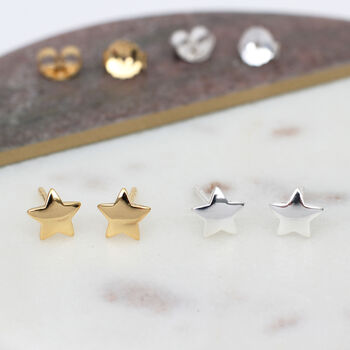 18ct Gold Plated Or Sterling Silver Star Stud Earrings, 2 of 6