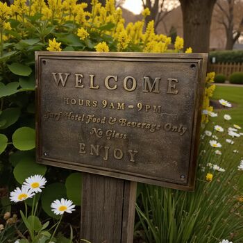 Personalised Solid Bronze Engraved Welcome Plaque, 5 of 7