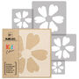Reusable Plastic Stencils Five Pcs Flowers With Brushes, thumbnail 2 of 5