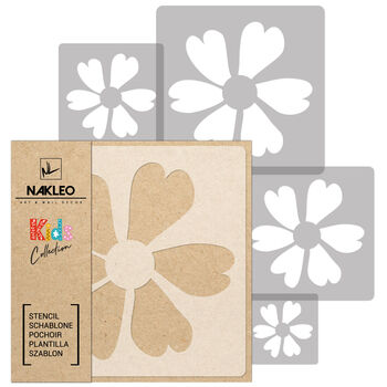 Reusable Plastic Stencils Five Pcs Flowers With Brushes, 2 of 5