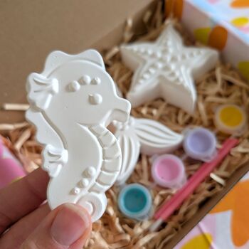 Paint Your Own Plaster Shapes Gift Box Mermaid, 3 of 6
