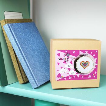 Rainbow Heart Mini Cross Stitch Kit, 4 of 6