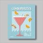 Cosmopolitan Cocktail Print Four Colour Options, thumbnail 2 of 8