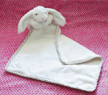 Personalised Embroidery Bunny Cream Toy Soother, Boxed, 9 of 12