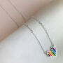 Sterling Silver Rainbow Heart Pendant Necklace, thumbnail 1 of 5