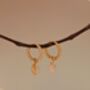 Round Gold Rutilated Quartz Twisted Hoop Earrings, thumbnail 4 of 10