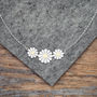 Daisy Flowers Necklace In Solid Silver And 18ct Gold, thumbnail 3 of 6