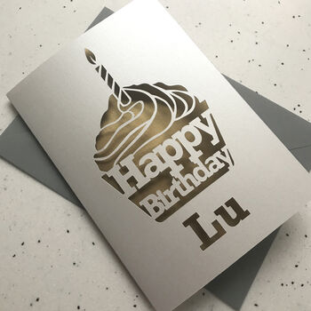 Cupcake Birthday Papercut Card, 3 of 7