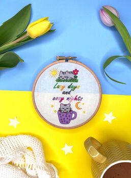 Lazy Days And Cosy Nights Embroidery Kit, 3 of 8