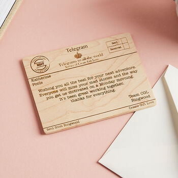 Personalised Wood Telegram, 3 of 4