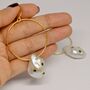 Baroque Pearl Gold Hoop Earrings, thumbnail 6 of 7
