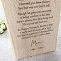 Personalised Happy Heavenly Mother's Day Wooden Tea Light Holder 13cm, thumbnail 3 of 5