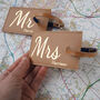 Mr And Mrs Personalised Leather Luggage Tags, thumbnail 2 of 6