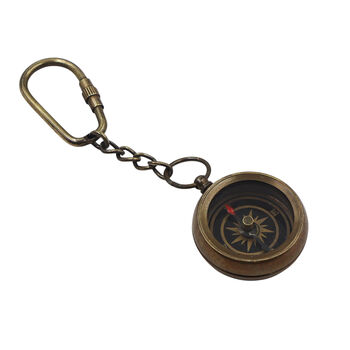 Personalised Bronze Compass Keyring, 4 of 12