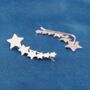 Silver Star Climber Earrings, Star Hanging Earrings, thumbnail 3 of 7