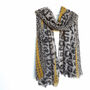 Leopard Print With Mustard Border Soft Summer Scarf, thumbnail 5 of 9