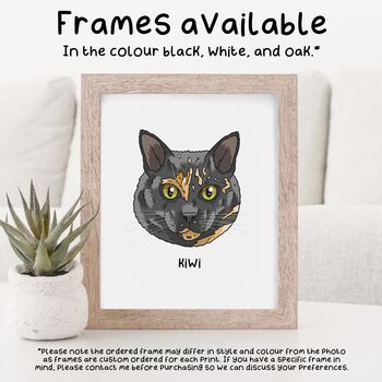 Personalised Cat Face Portrait Print, Cat Lover Gift, 11 of 11