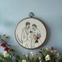 Personalised Embroidered Couples Wedding Portrait, thumbnail 1 of 10