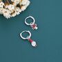 Mismatched Gnome And Mushroom Huggie Hoop Earrings In Sterling Silver, thumbnail 4 of 12