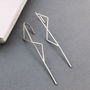 Double Triangle Silver Ear Climbers, thumbnail 2 of 3