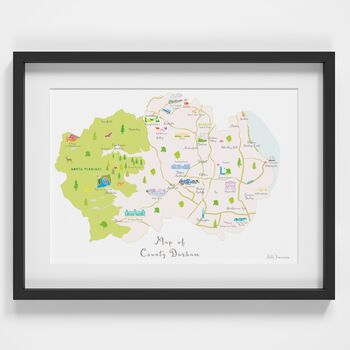 Map Of County Durham Art Print, 2 of 8