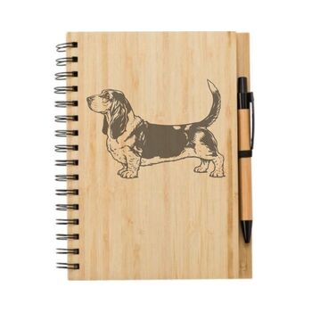 Personalised Basset Hound Dog Engraved Notebook, 3 of 3