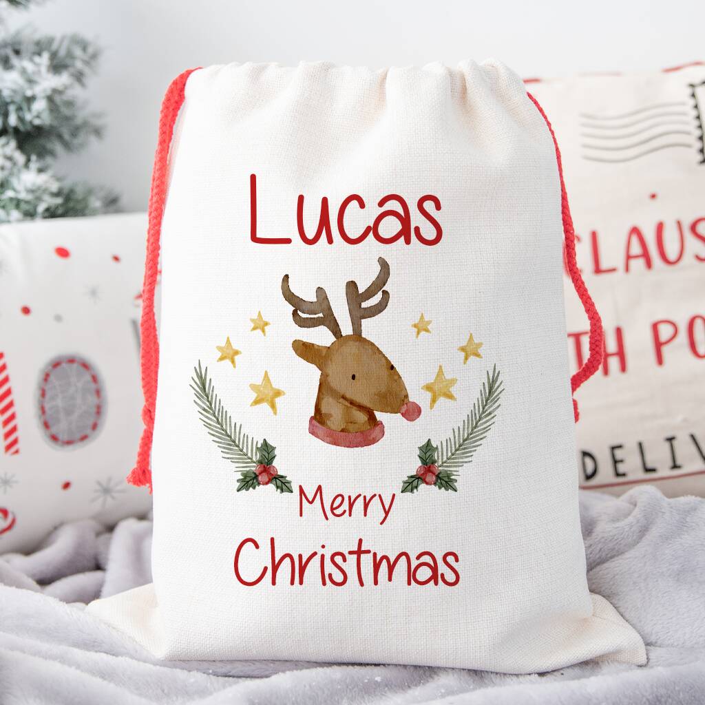 Santa Or Reindeer Christmas Sack, 1 of 3