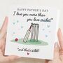 Personalised Cricket Fathers Day Card For Dad, thumbnail 1 of 7