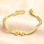 Personalised Gold Heart Charm Herringbone Bracelet, thumbnail 3 of 5