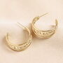 Stainless Steel Hammered Illusion Hoop Earrings, thumbnail 1 of 4