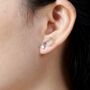 Reindeer Silver Cz Stud Earrings, 925 Sterling Silver Studs, Christmas Earrings, thumbnail 4 of 7