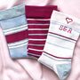 Women's Personalised Bamboo Valentine's Heart Socks, thumbnail 7 of 7