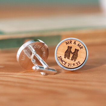 Mr And Mr Since Personalised Wedding Cufflinks, 4 of 5