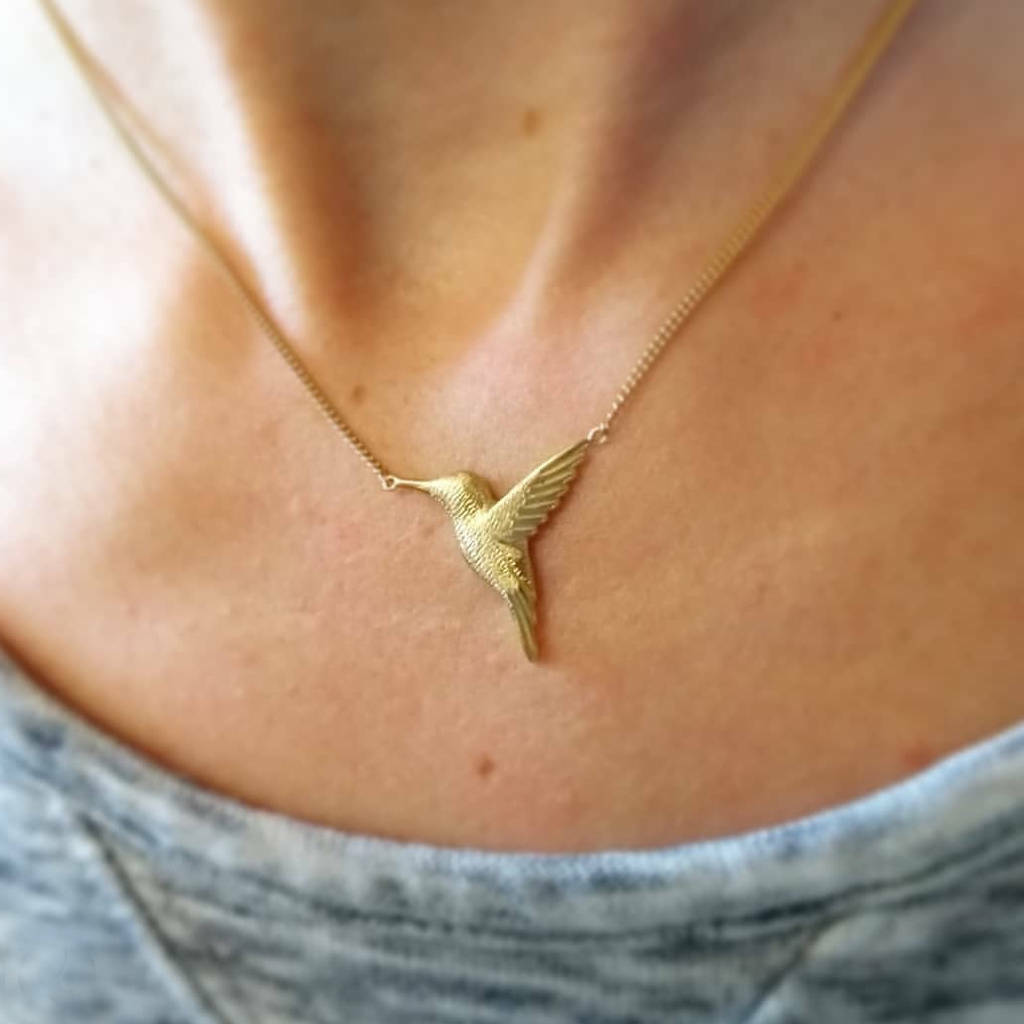 Personalised 9ct Gold Hummingbird Necklace By Jana Reinhardt ...