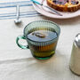 Retro Ribbed Green Glass Mug Set, thumbnail 1 of 2